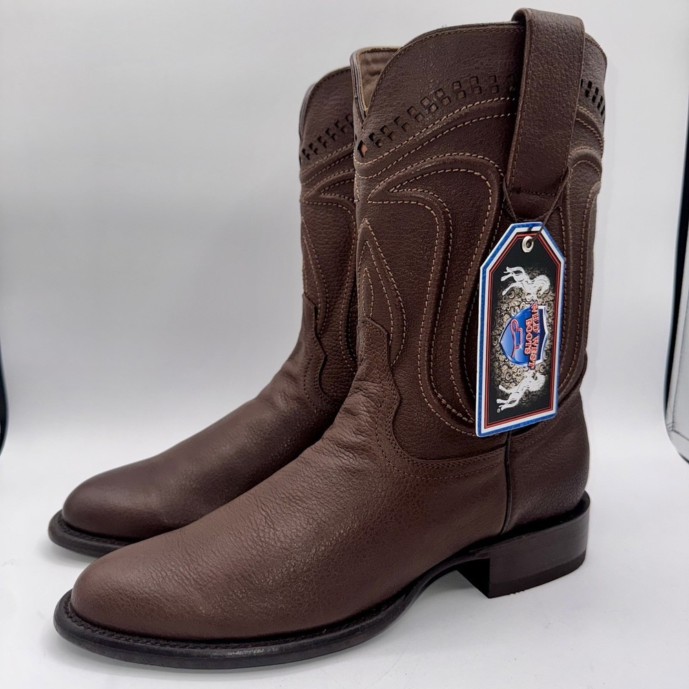 Wild‎ West Roper Boots Men's Size 9 EE Wide Brown Cowhide Leather